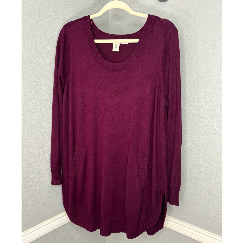 MAX STUDIO CASUAL CLASSIC EVERYDAY SHIRT TAIL HEM KNIT TUNIC SWEATER SIZE 1X
